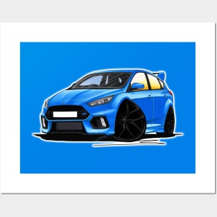 Ford Focus (Mk3) RS Blue Posters and Art